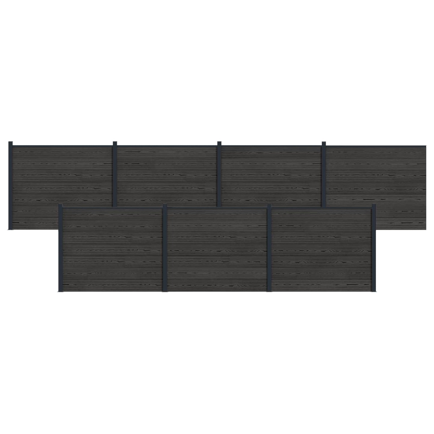 Zaunelement 7 Pcs Wpc Und Aluminium