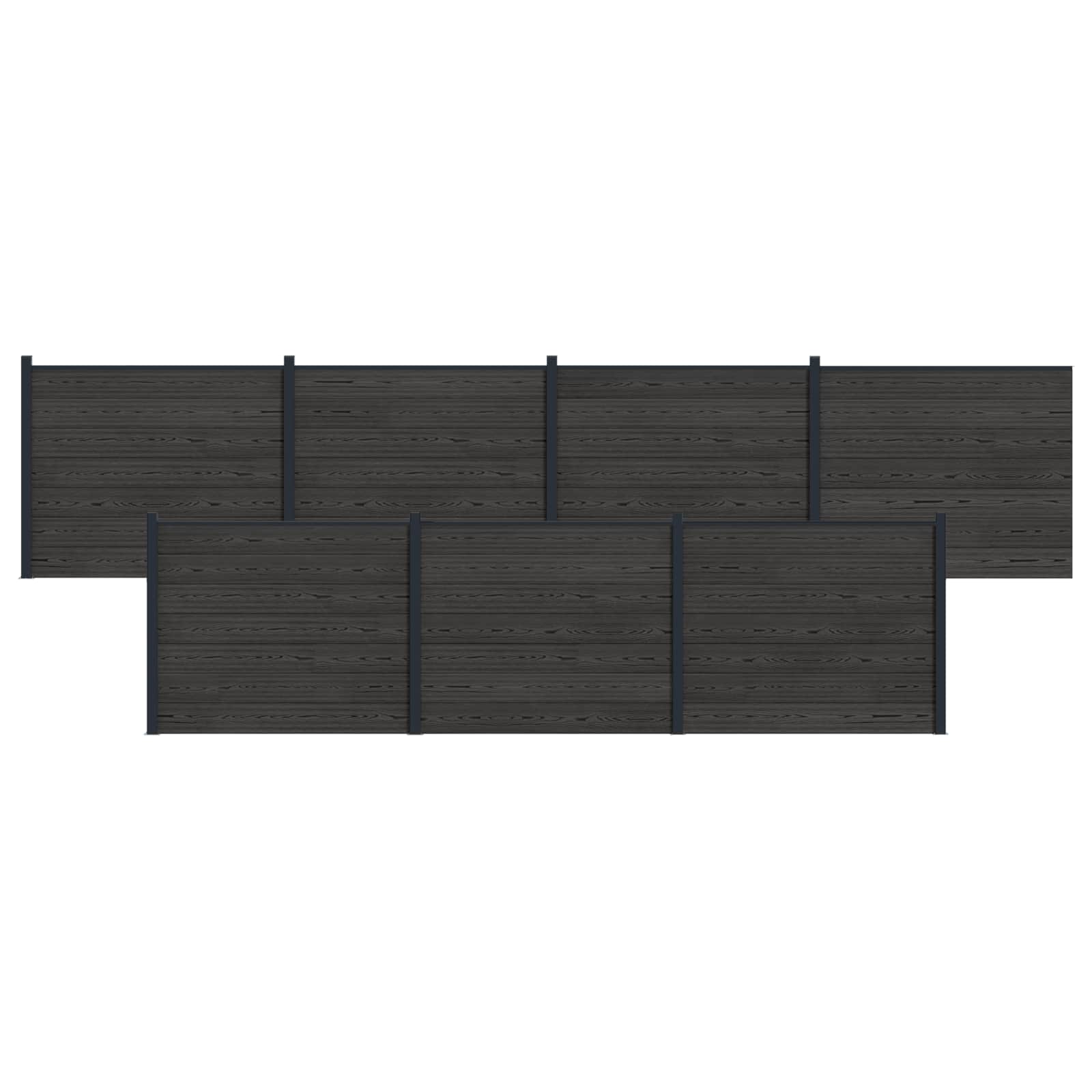 Zaunelement 7 Pcs Wpc Und Aluminium