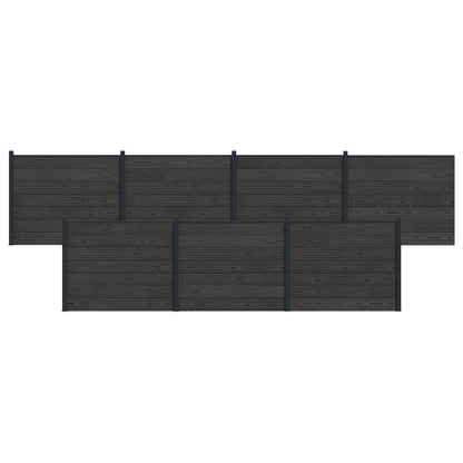 Zaunelement 7 Pcs Wpc Und Aluminium