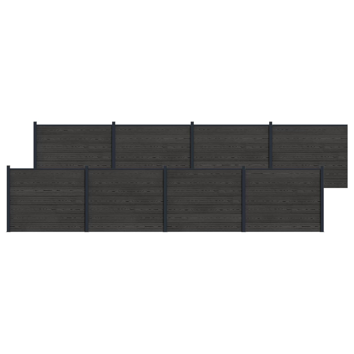 Zaunelement 8 Pcs Wpc Und Aluminium