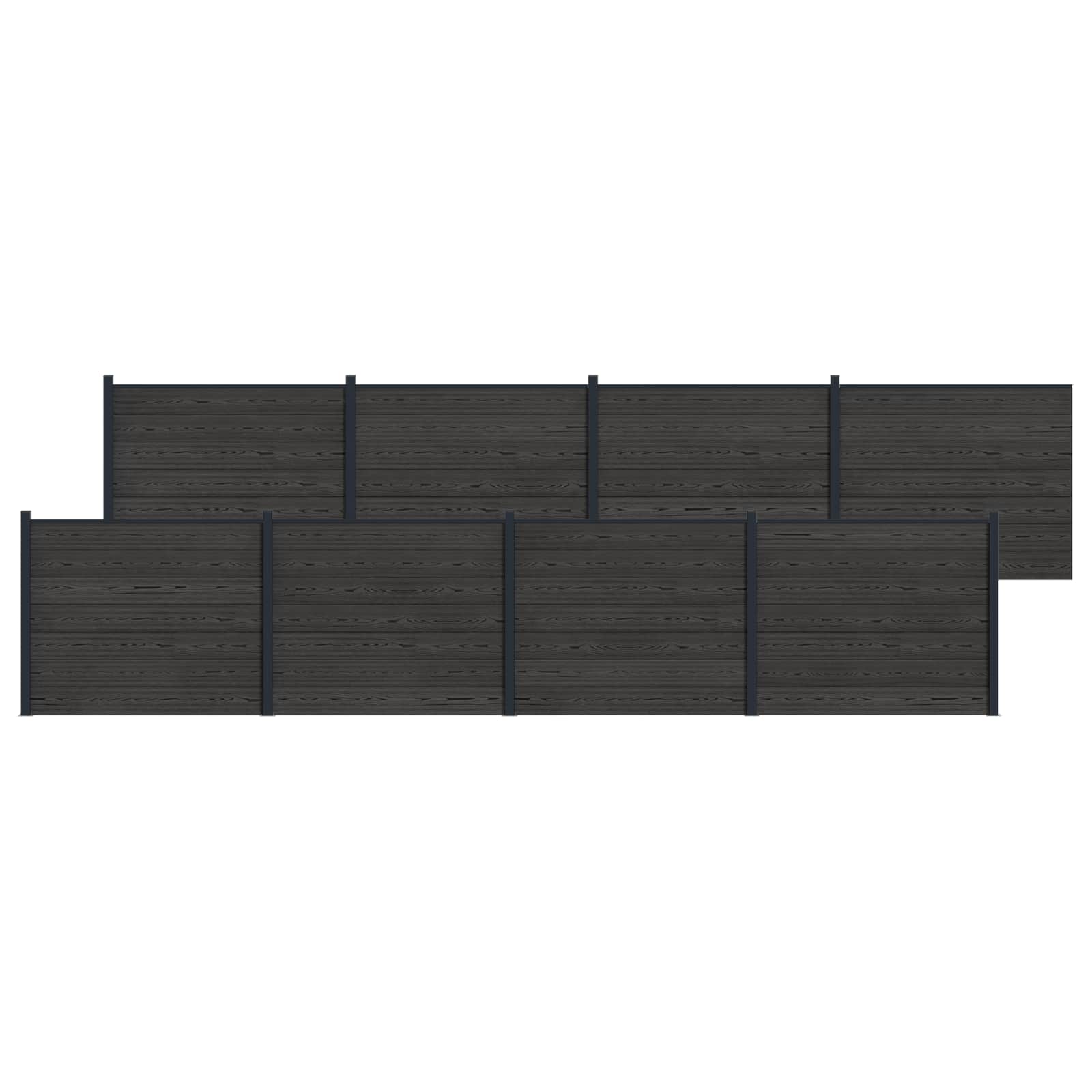 Zaunelement 8 Pcs Wpc Und Aluminium