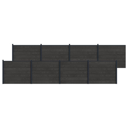 Zaunelement 8 Pcs Wpc Und Aluminium