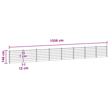 Zaunelement 8 Pcs Wpc Und Aluminium