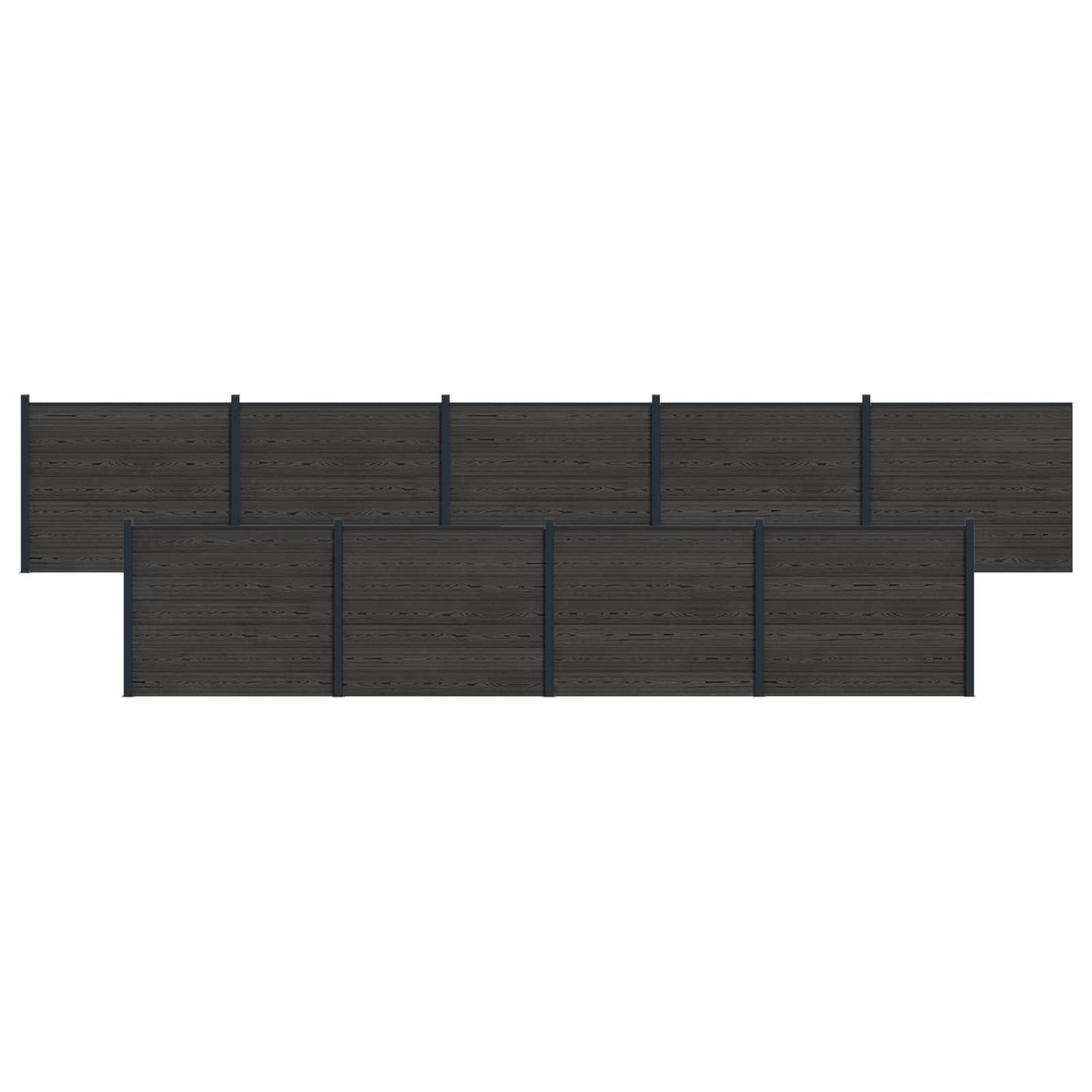 Zaunelement 9 Pcs Wpc Und Aluminium