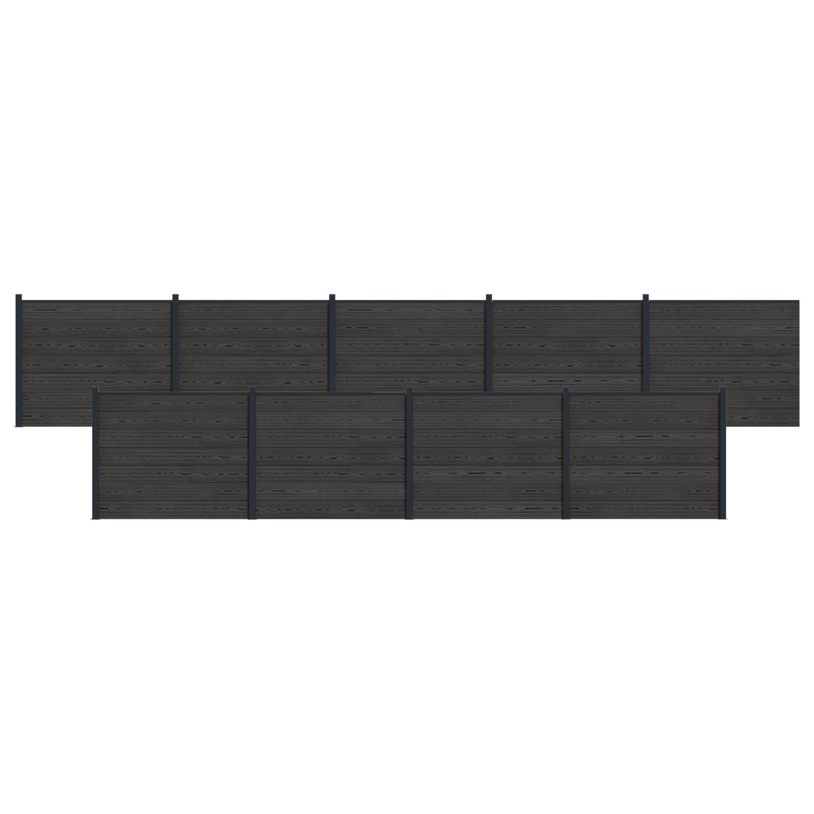 Zaunelement 9 Pcs Wpc Und Aluminium
