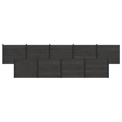 Zaunelement 9 Pcs Wpc Und Aluminium