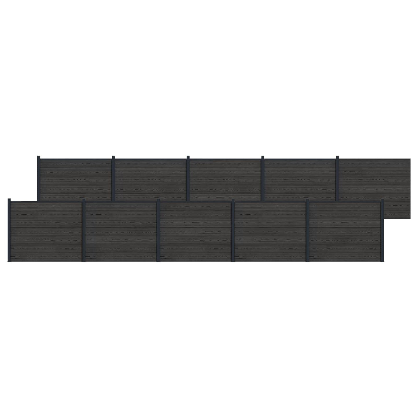 Zaunelement 10 Pcs Wpc Und Aluminium