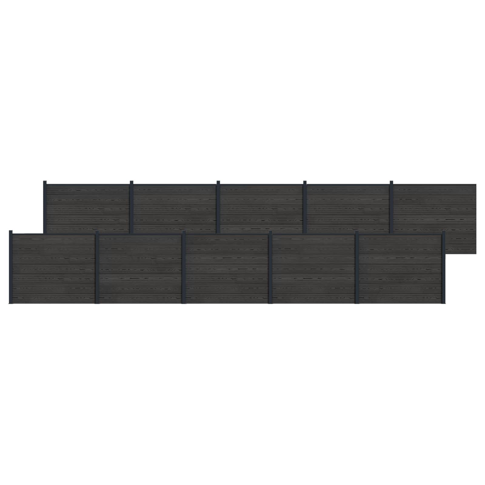 Zaunelement 10 Pcs Wpc Und Aluminium