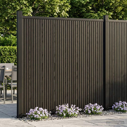 Zaunelement 6 Pcs Wpc Und Aluminium