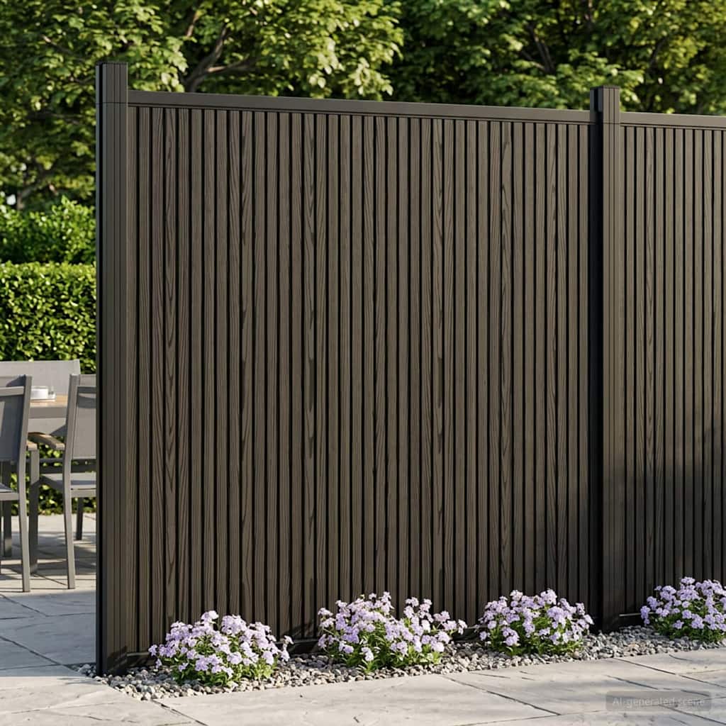 Zaunelement 4 Pcs Wpc Und Aluminium