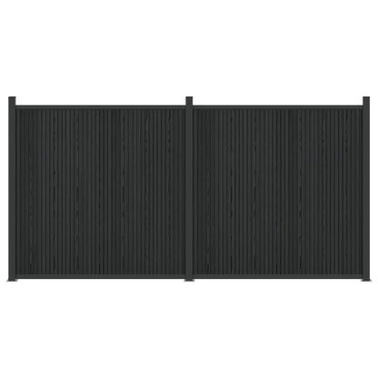 Zaunelement 2 Pcs Wpc Und Aluminium