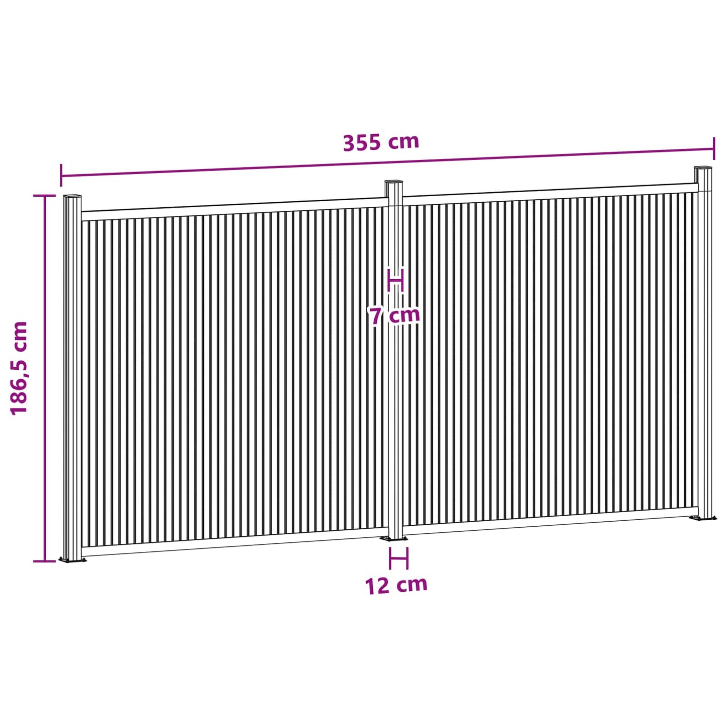 Zaunelement 2 Pcs Wpc Und Aluminium
