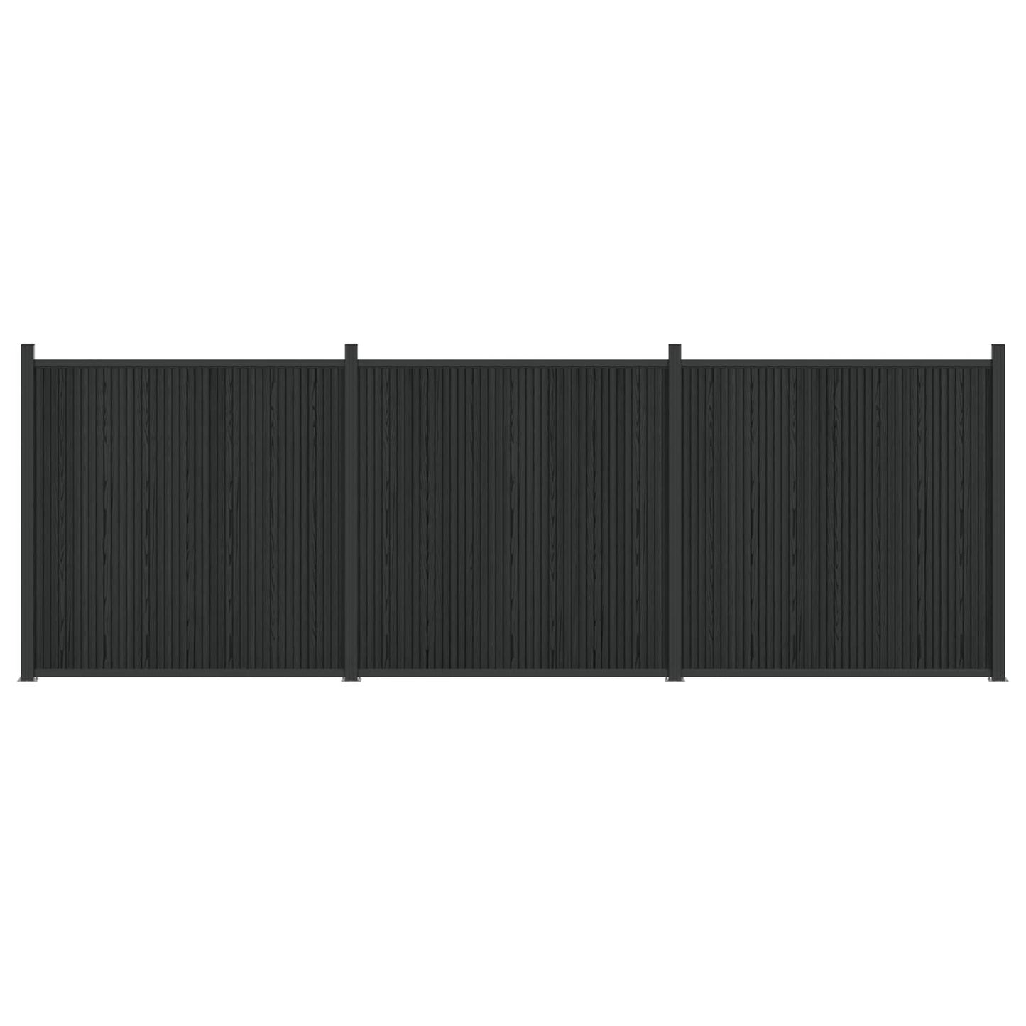 Zaunelement 3 Pcs Wpc Und Aluminium