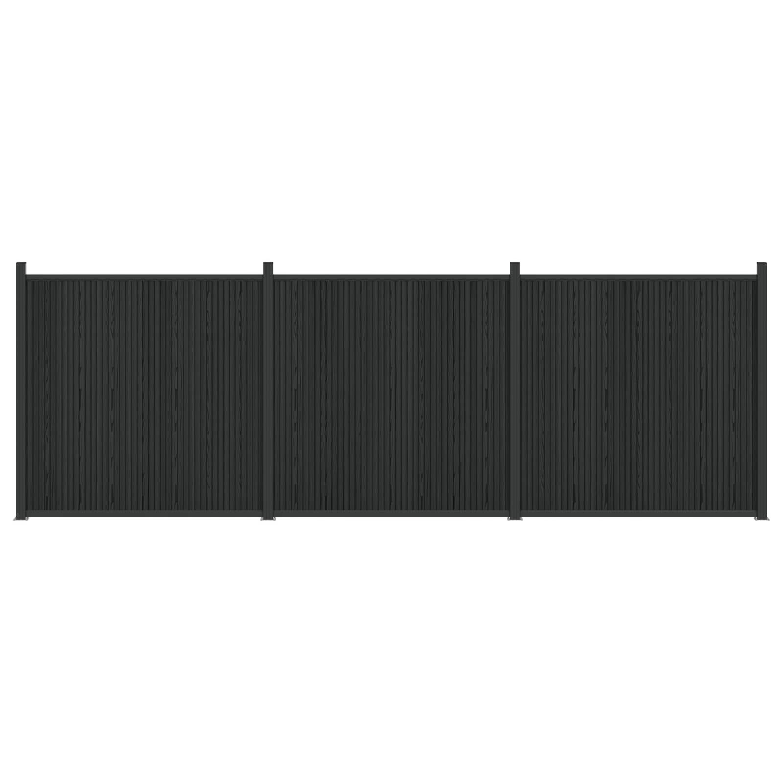 Zaunelement 3 Pcs Wpc Und Aluminium