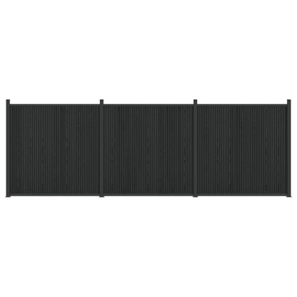Zaunelement 3 Pcs Wpc Und Aluminium