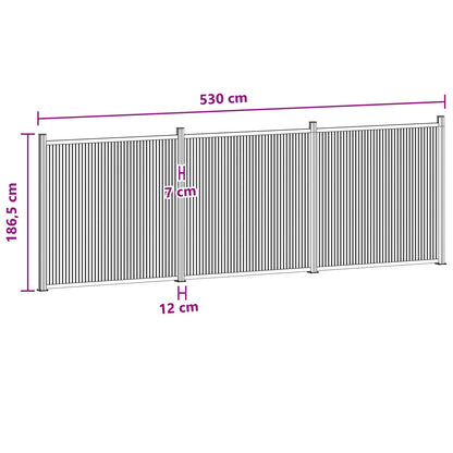 Zaunelement 3 Pcs Wpc Und Aluminium