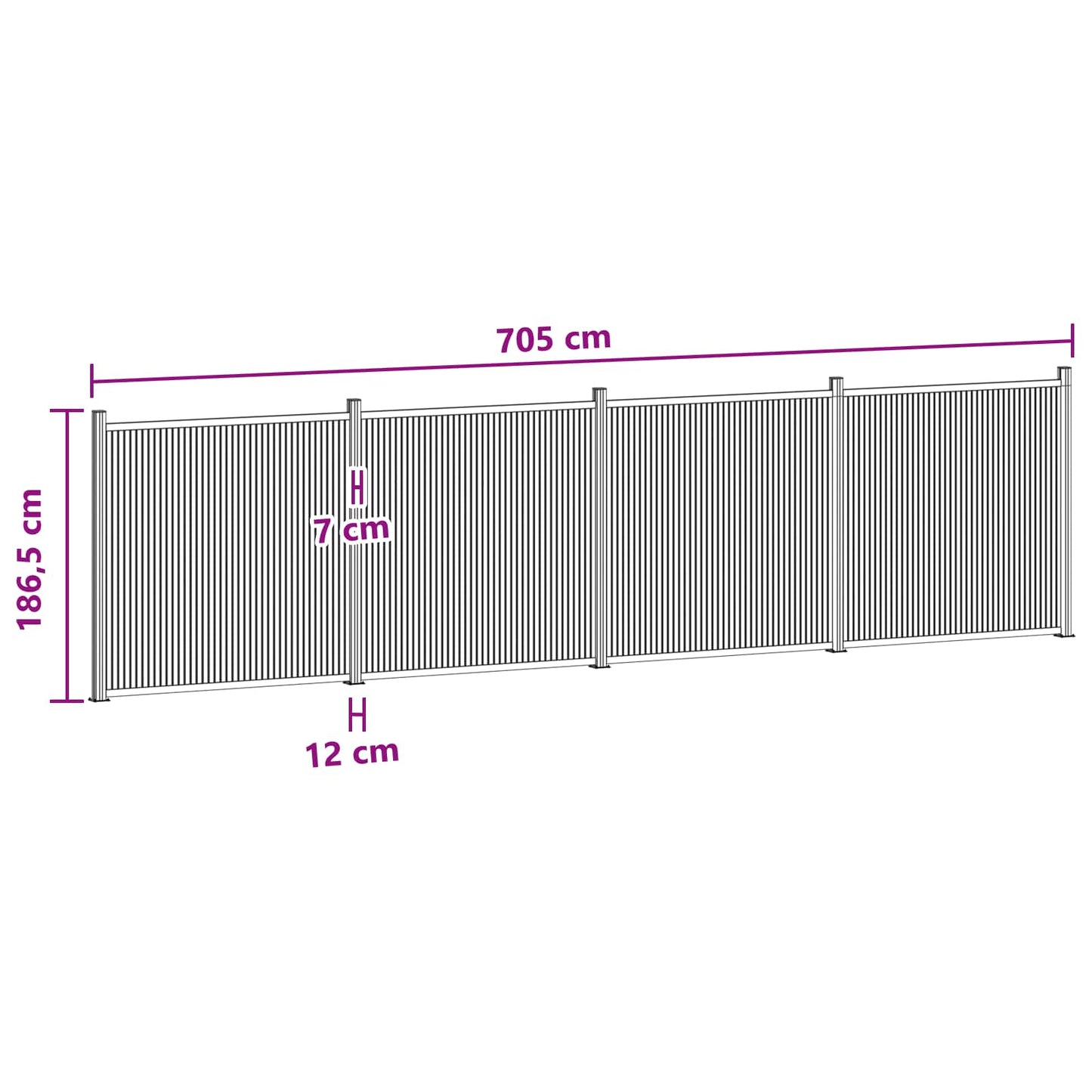 Zaunelement 4 Pcs Wpc Und Aluminium