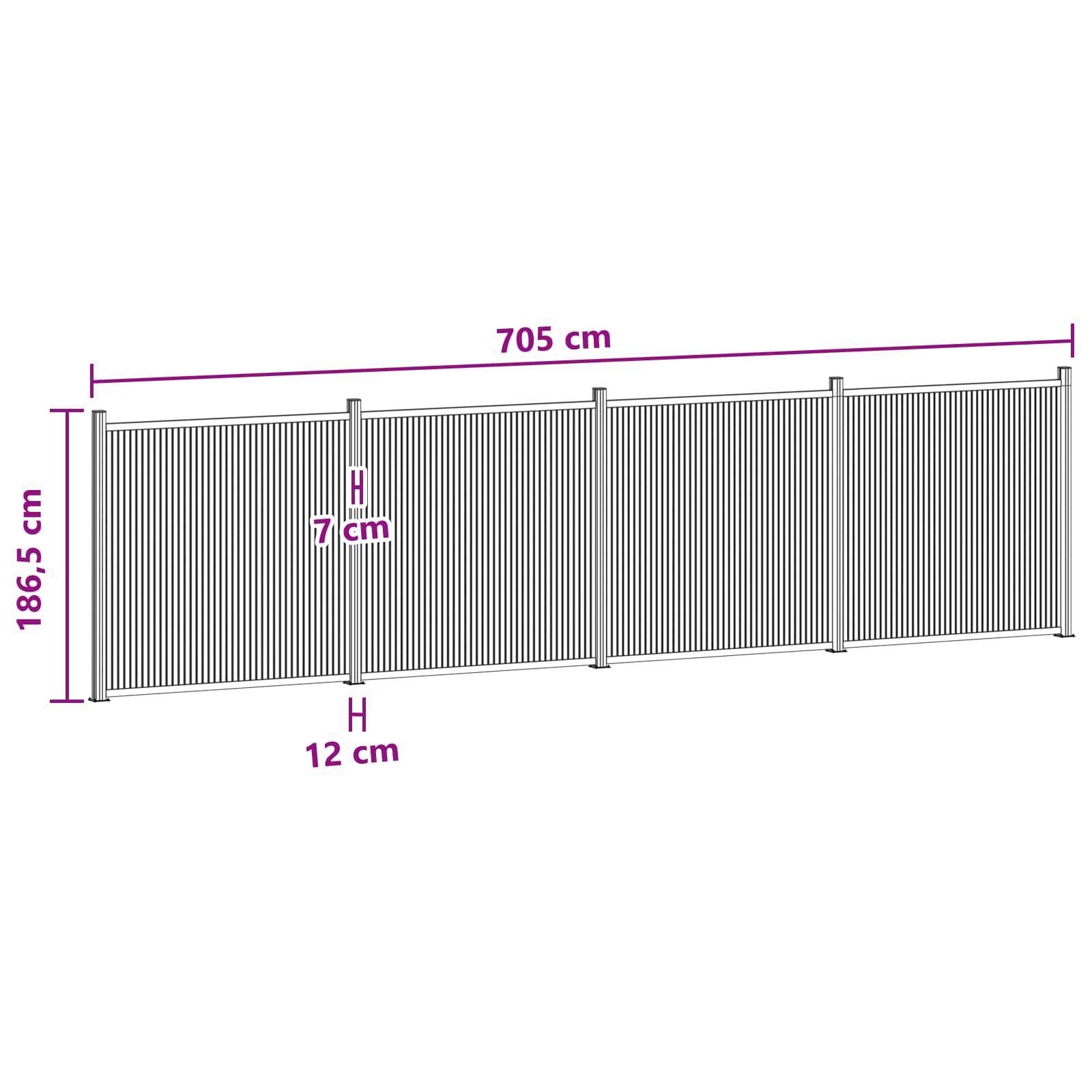 Zaunelement 4 Pcs Wpc Und Aluminium