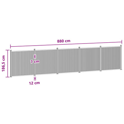 Zaunelement 5 Pcs Wpc Und Aluminium
