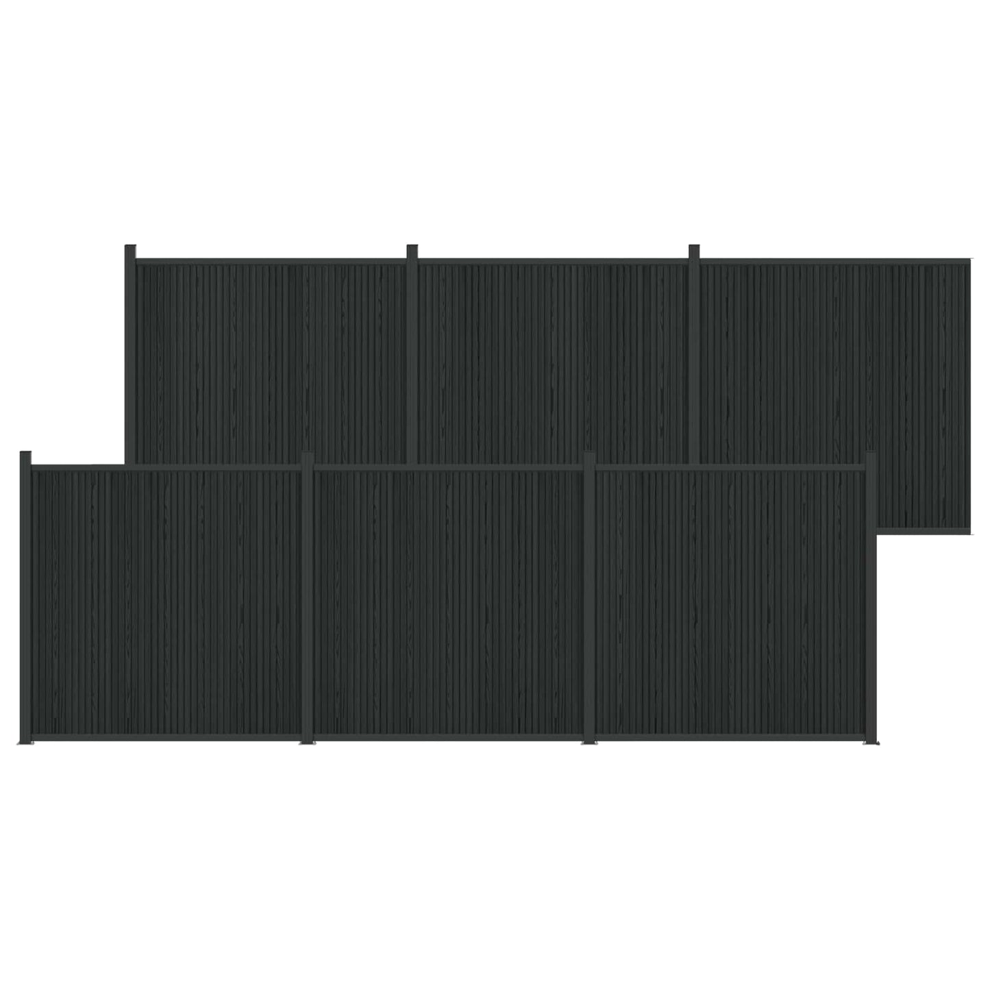 Zaunelement 6 Pcs Wpc Und Aluminium