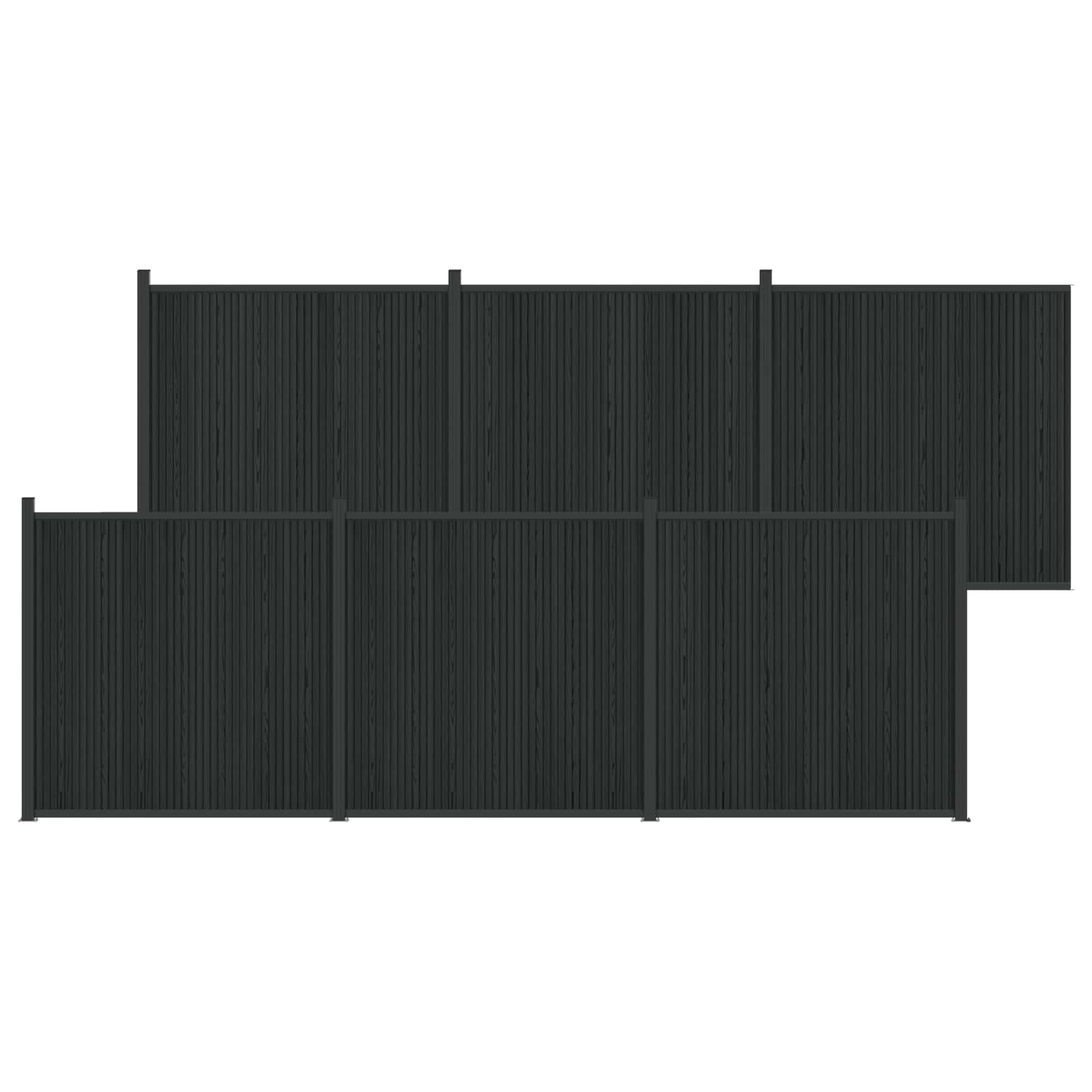 Zaunelement 6 Pcs Wpc Und Aluminium