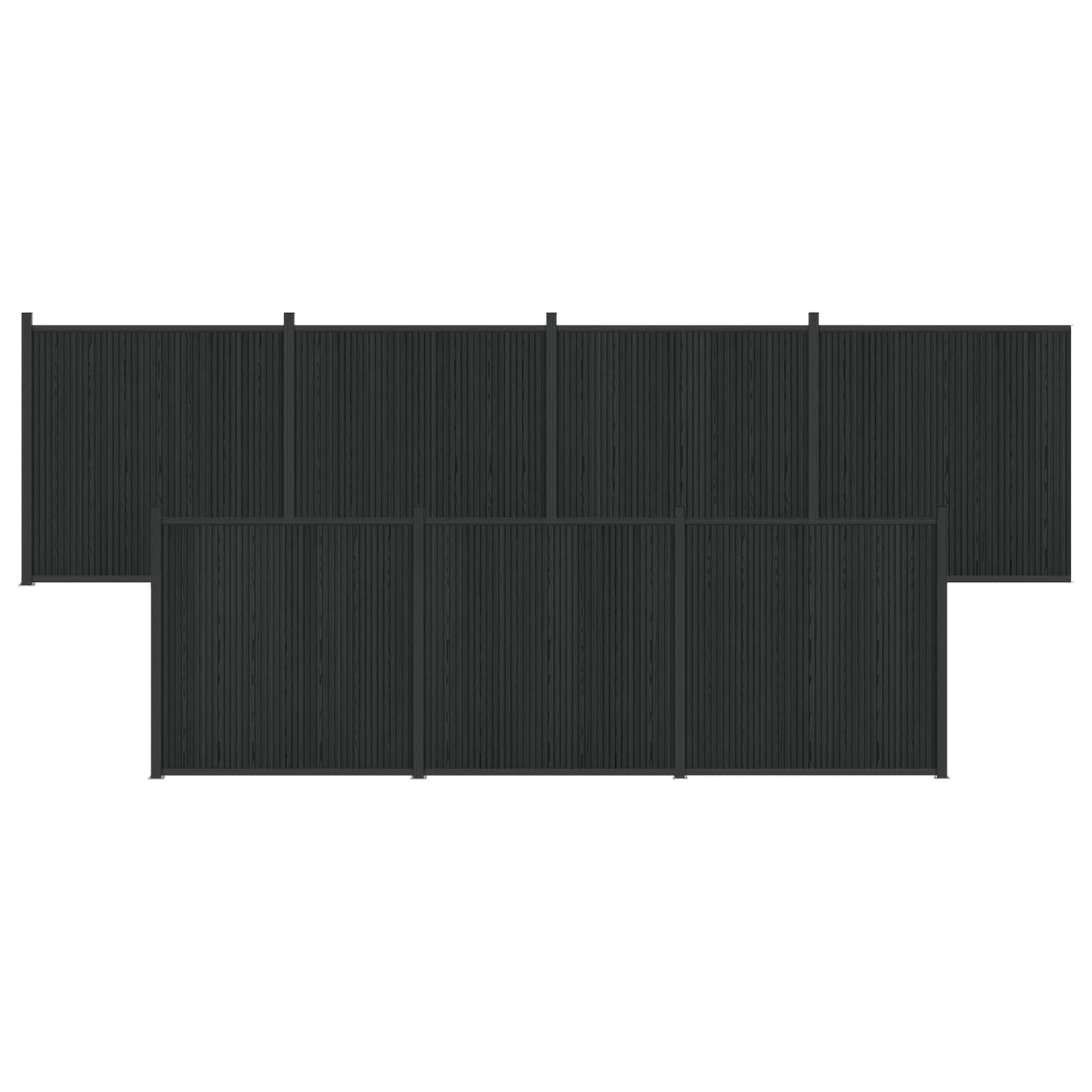 Zaunelement 7 Pcs Wpc Und Aluminium