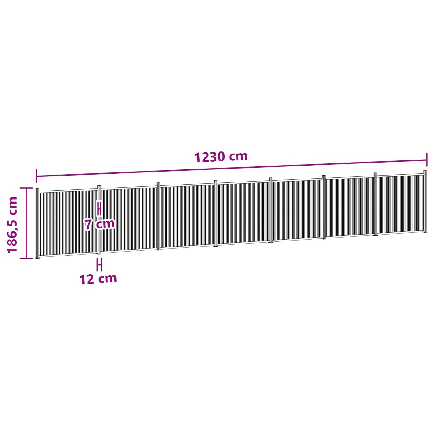Zaunelement 7 Pcs Wpc Und Aluminium