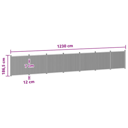 Zaunelement 7 Pcs Wpc Und Aluminium