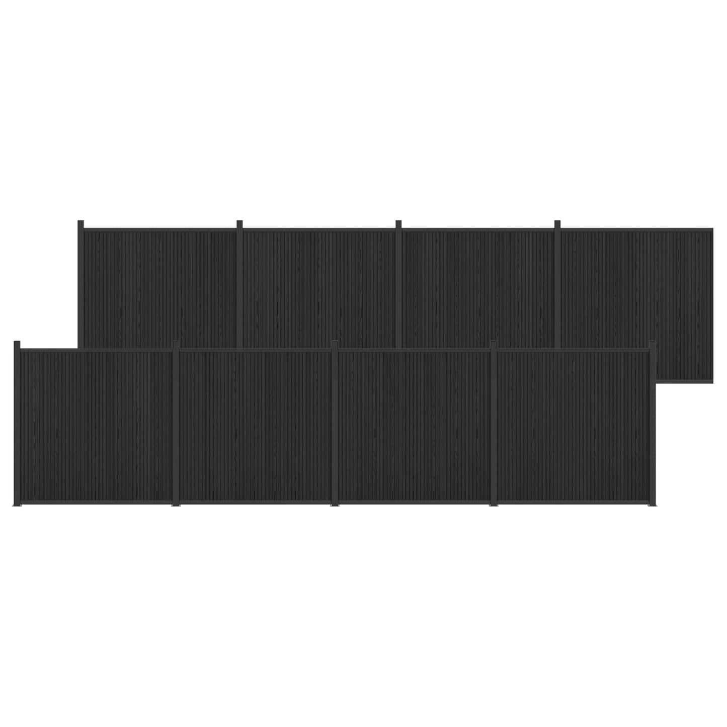 Zaunelement 8 Pcs Wpc Und Aluminium
