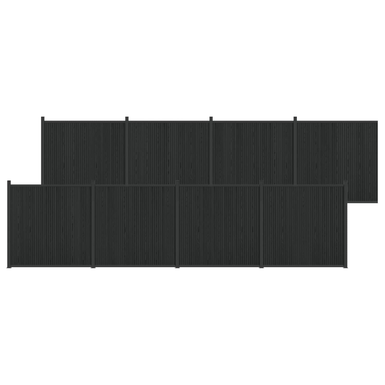 Zaunelement 8 Pcs Wpc Und Aluminium