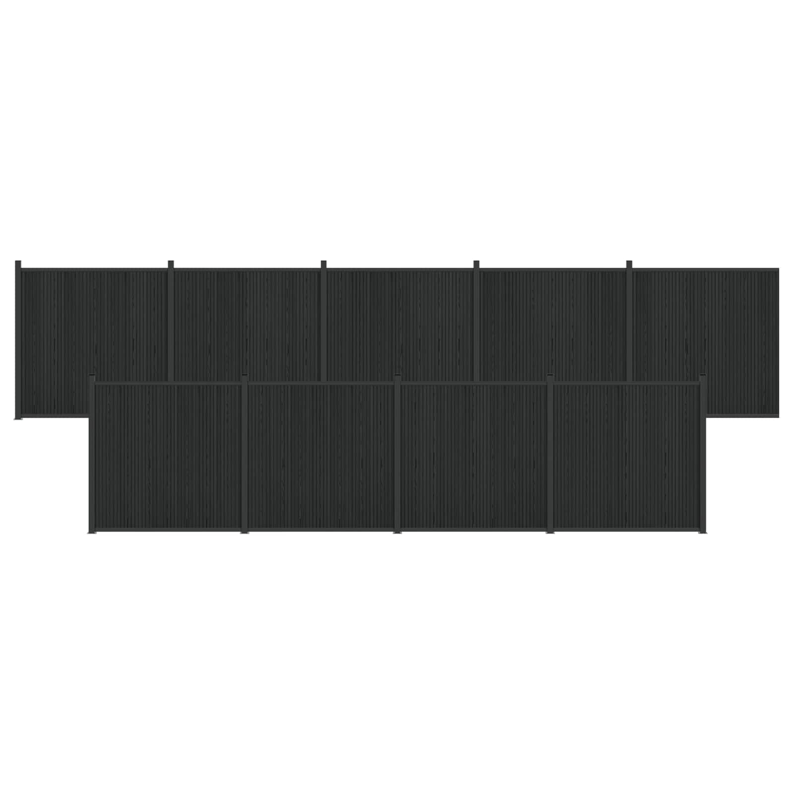 Zaunelement 9 Pcs Wpc Und Aluminium