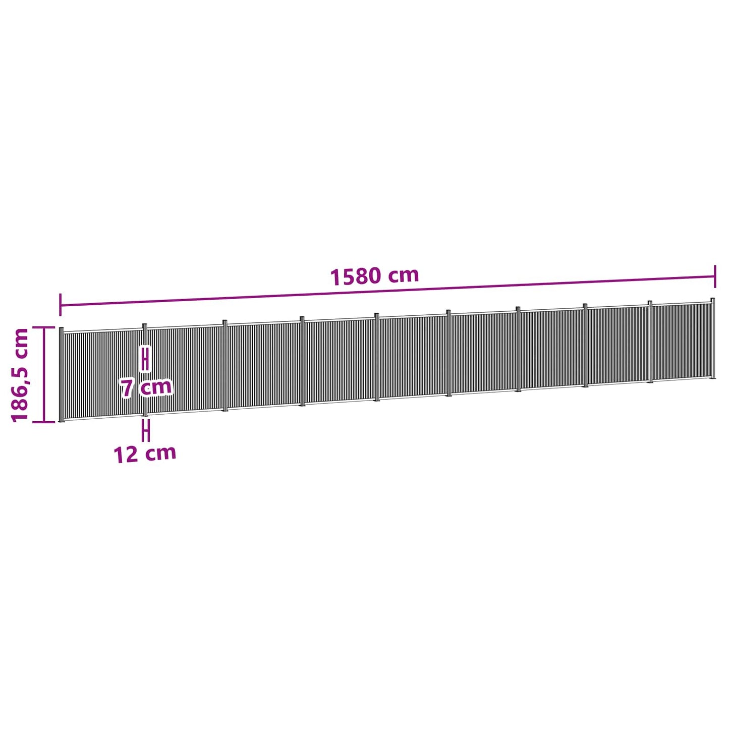 Zaunelement 9 Pcs Wpc Und Aluminium