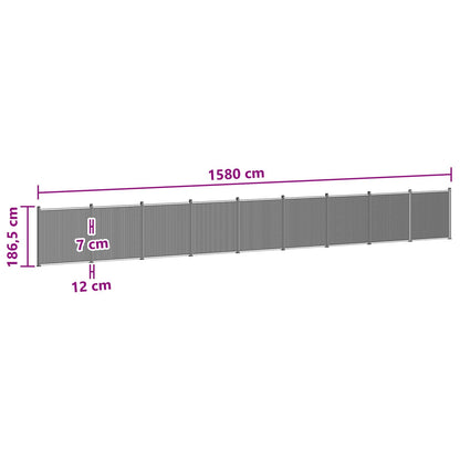 Zaunelement 9 Pcs Wpc Und Aluminium