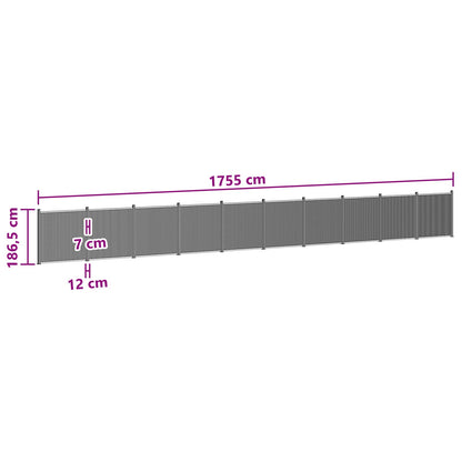 Zaunelement 10 Pcs Wpc Und Aluminium