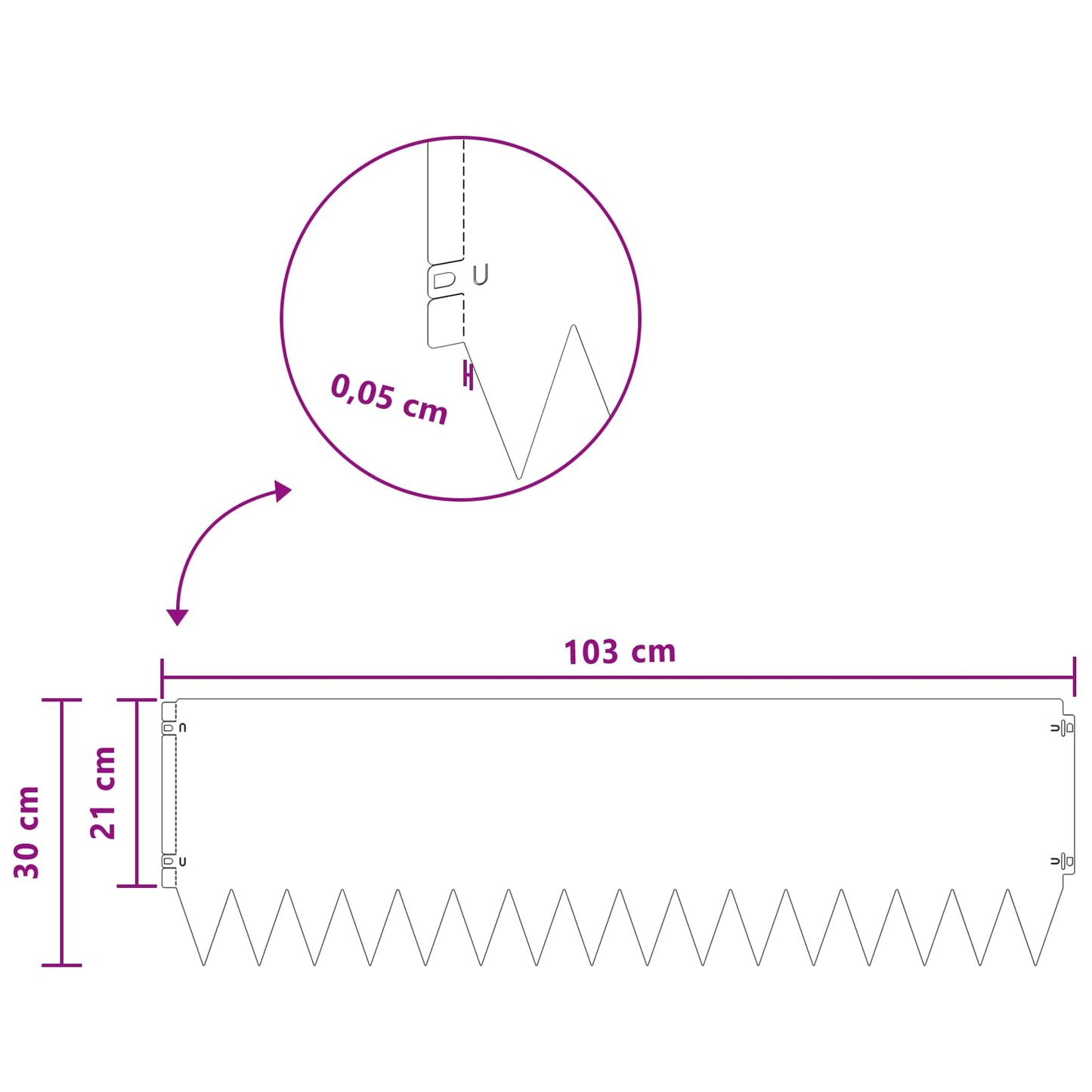 Raseneinfassung 20 Pcs 103 X Stahl Rostig