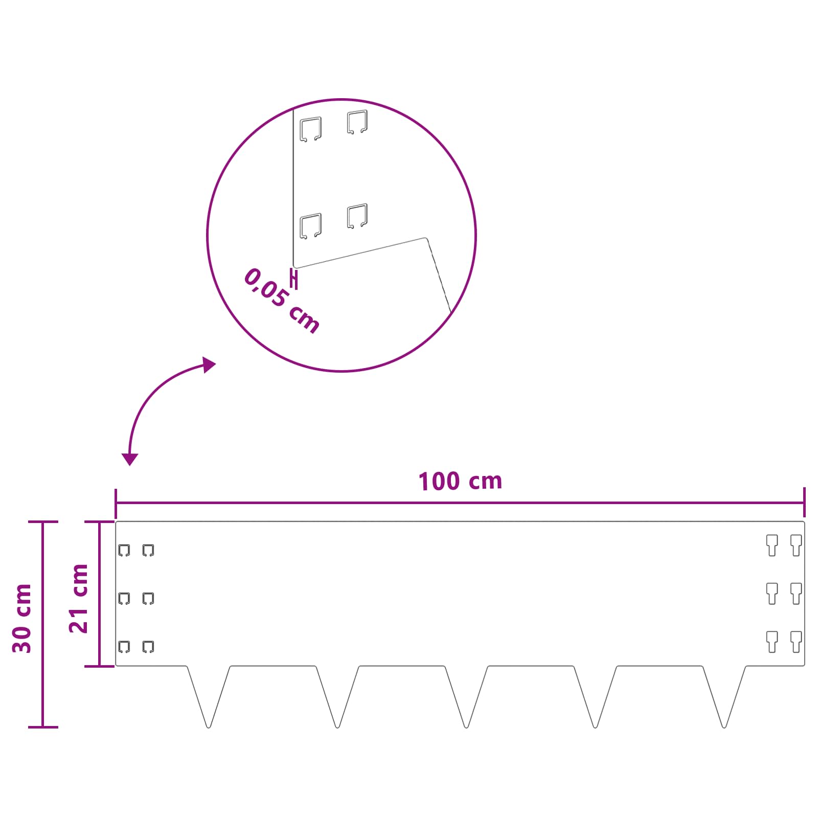 Raseneinfassung 10 Pcs 100 X Stahl Schwarz