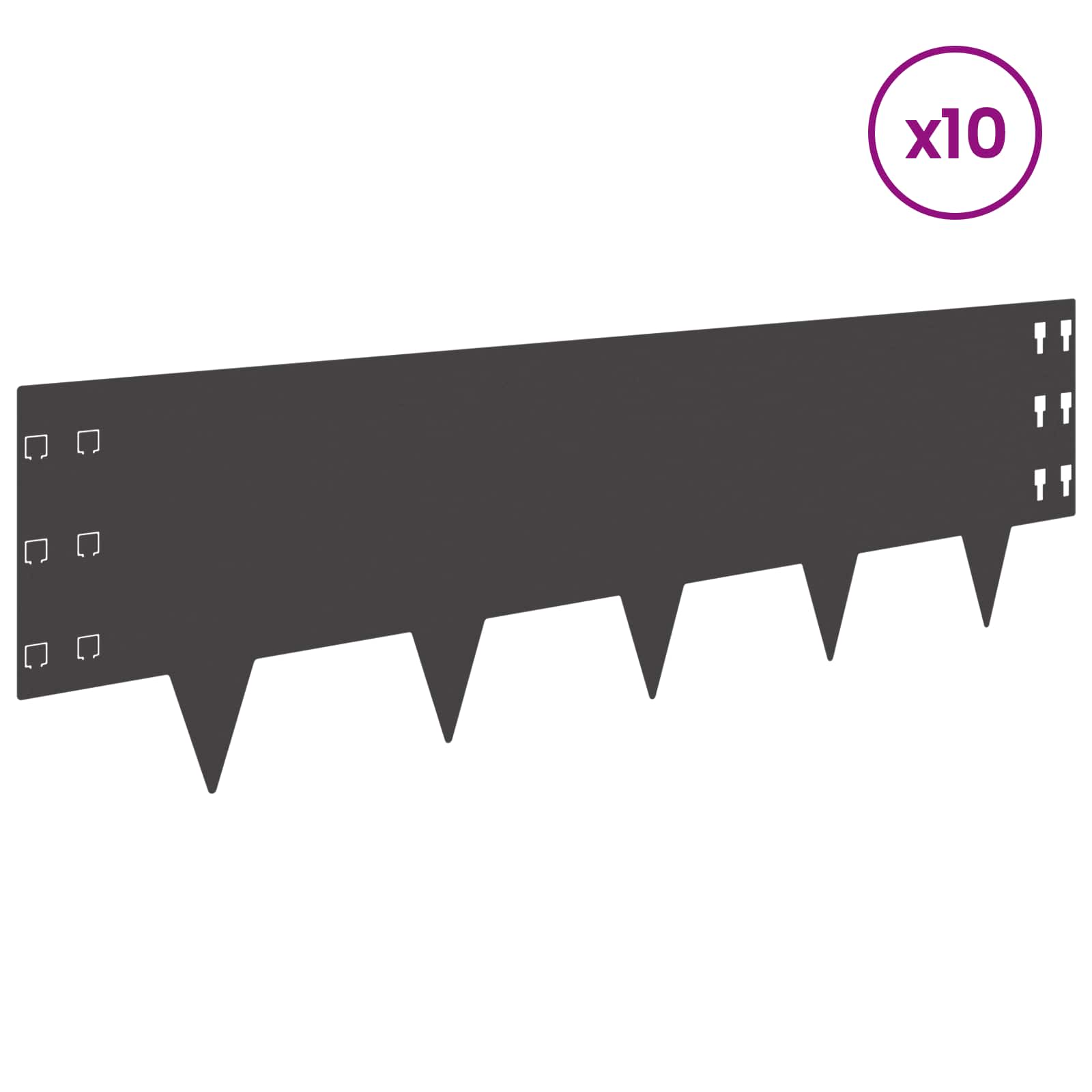 Raseneinfassung 10 Pcs 100 X Stahl Schwarz