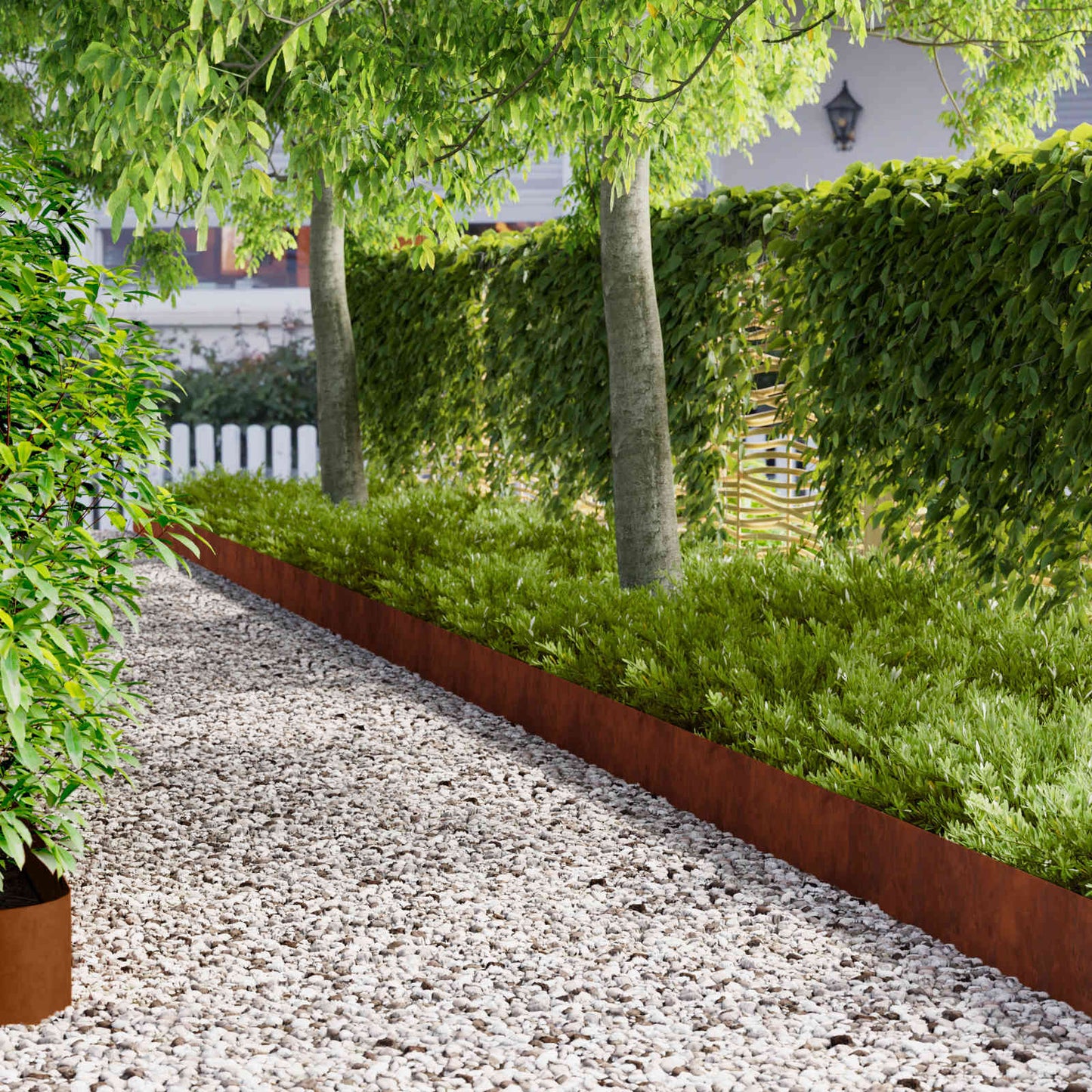 Raseneinfassung 20 Pcs 102 X 15 X 4 Cm Stahl Rostig