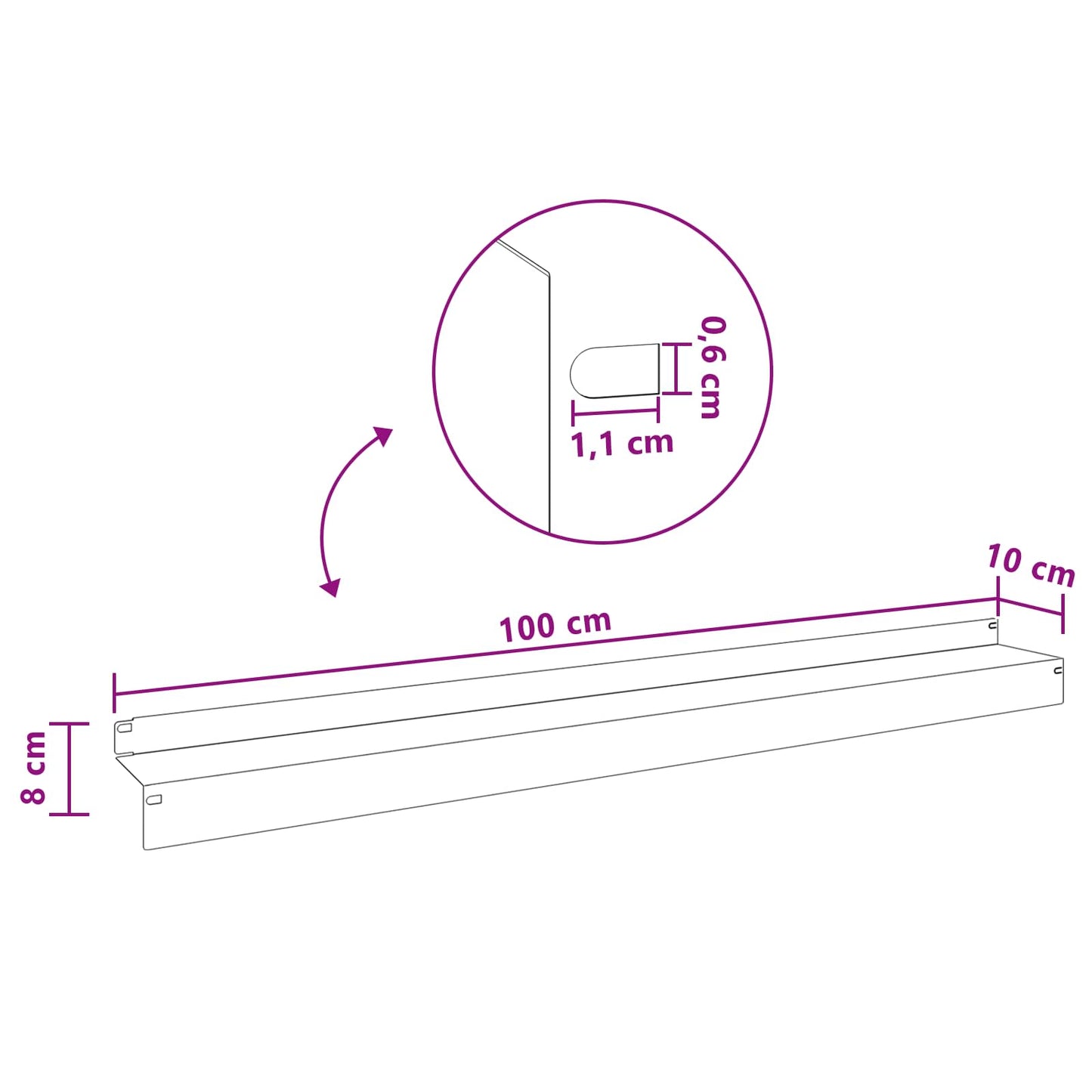 Raseneinfassung 30 Pcs 100 X 10 X 8 Cm Stahl Rostig