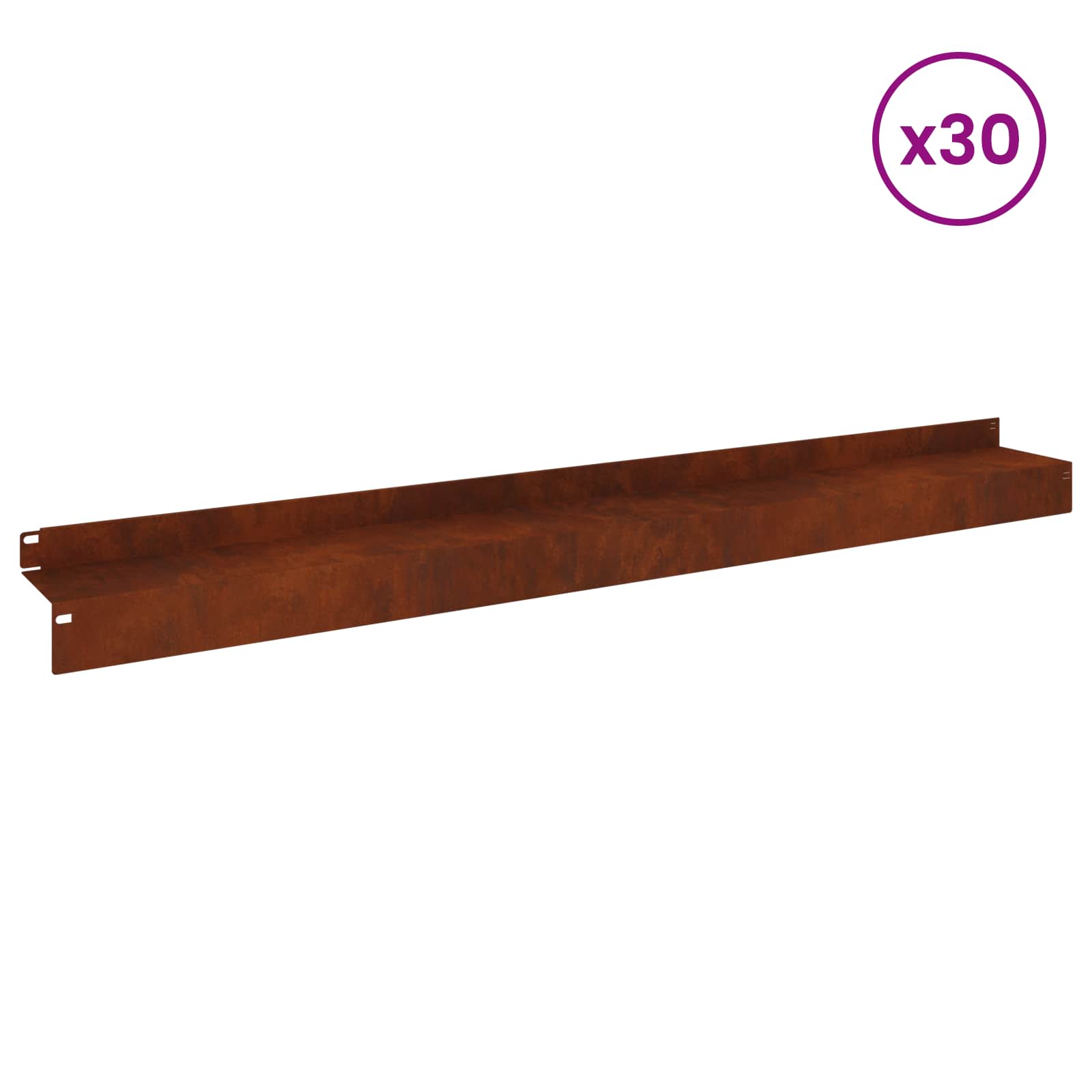 Raseneinfassung 30 Pcs 100 X 10 X 8 Cm Stahl Rostig