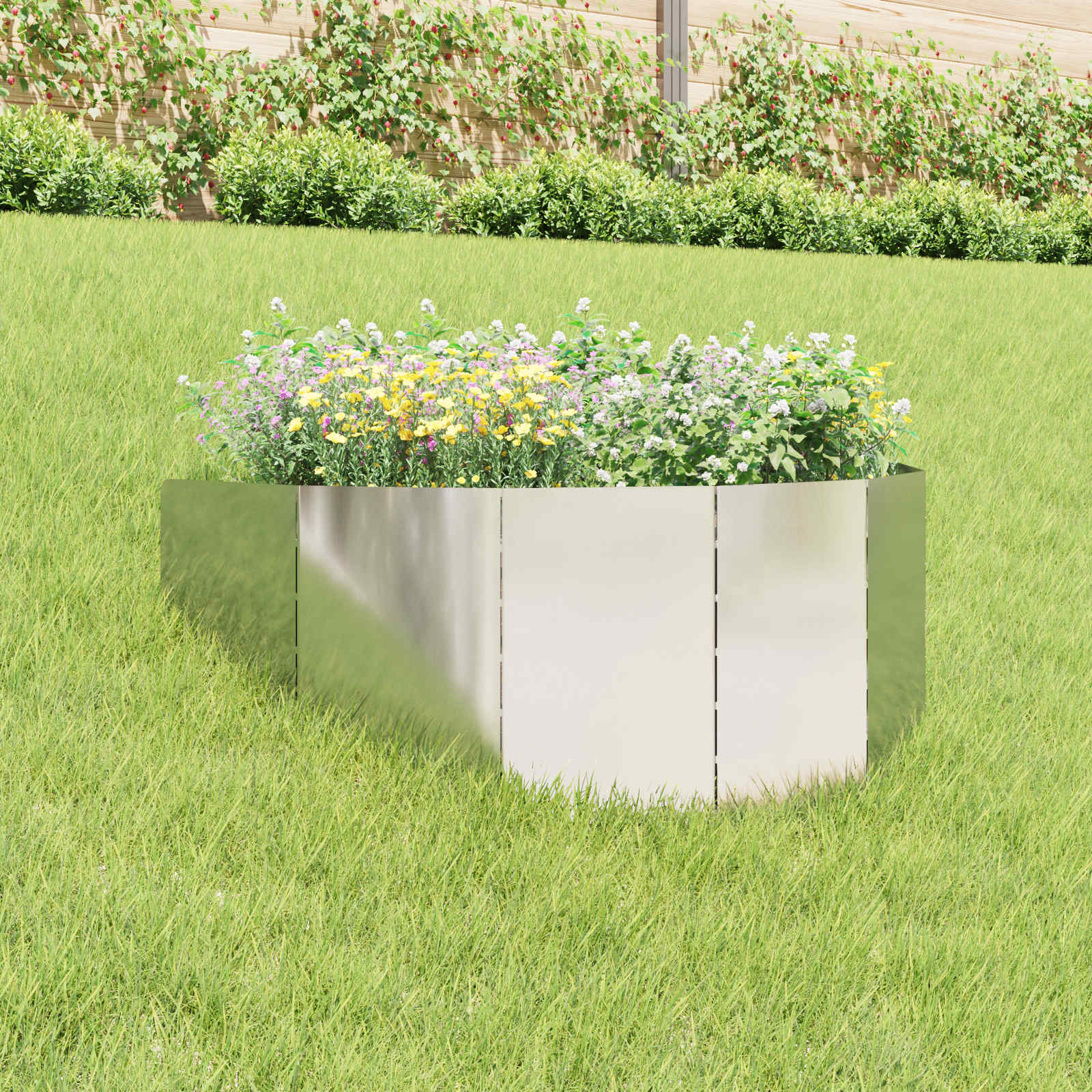 Raseneinfassung 4 Pcs 100 X 45 Cm Stahl Rostig
