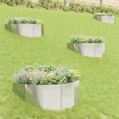Raseneinfassung 4 Pcs 100 X 45 Cm Stahl Rostig