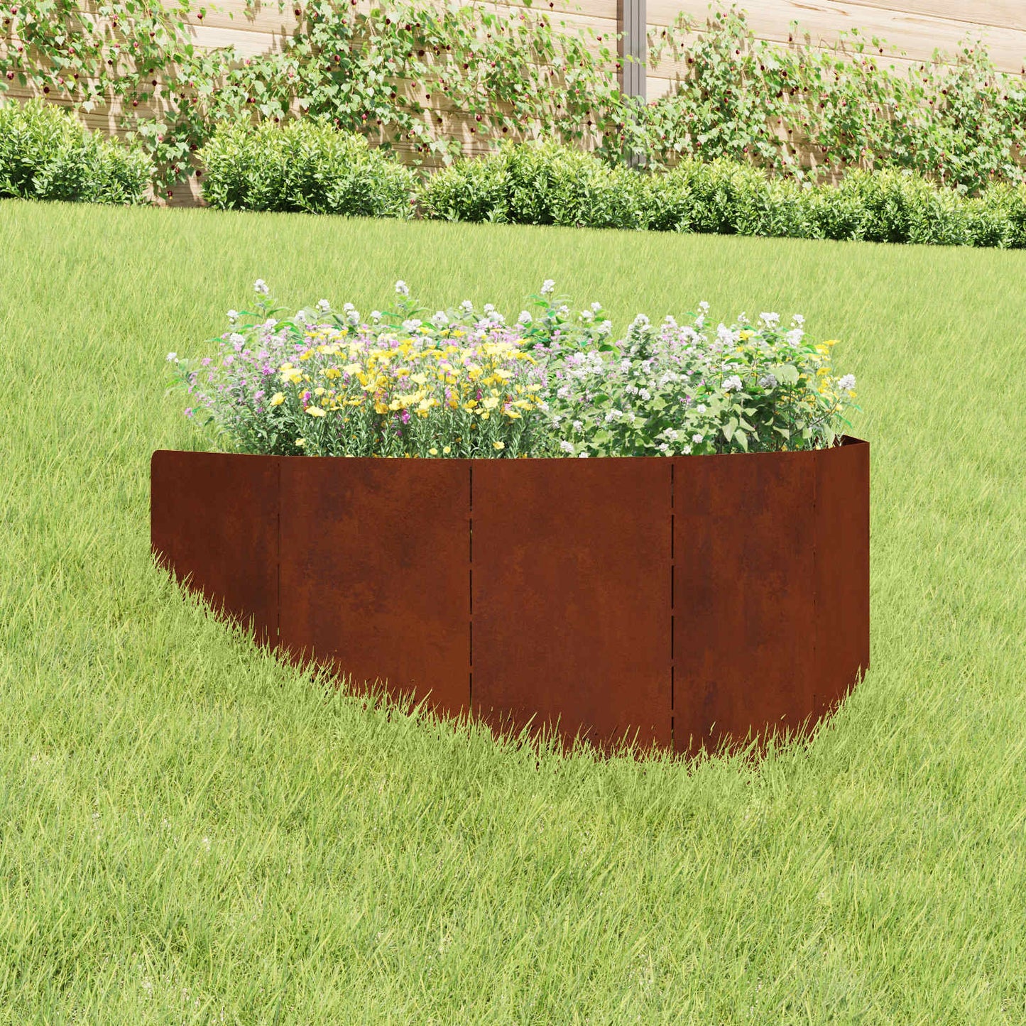 Raseneinfassung 4 Pcs 100 X 45 Cm Stahl Rostig