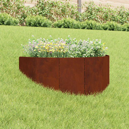 Raseneinfassung 4 Pcs 100 X 45 Cm Stahl Rostig