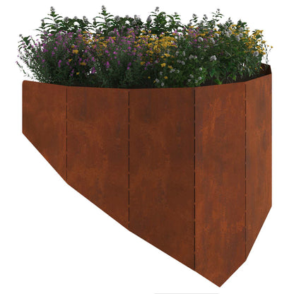 Raseneinfassung 4 Pcs 100 X 45 Cm Stahl Rostig