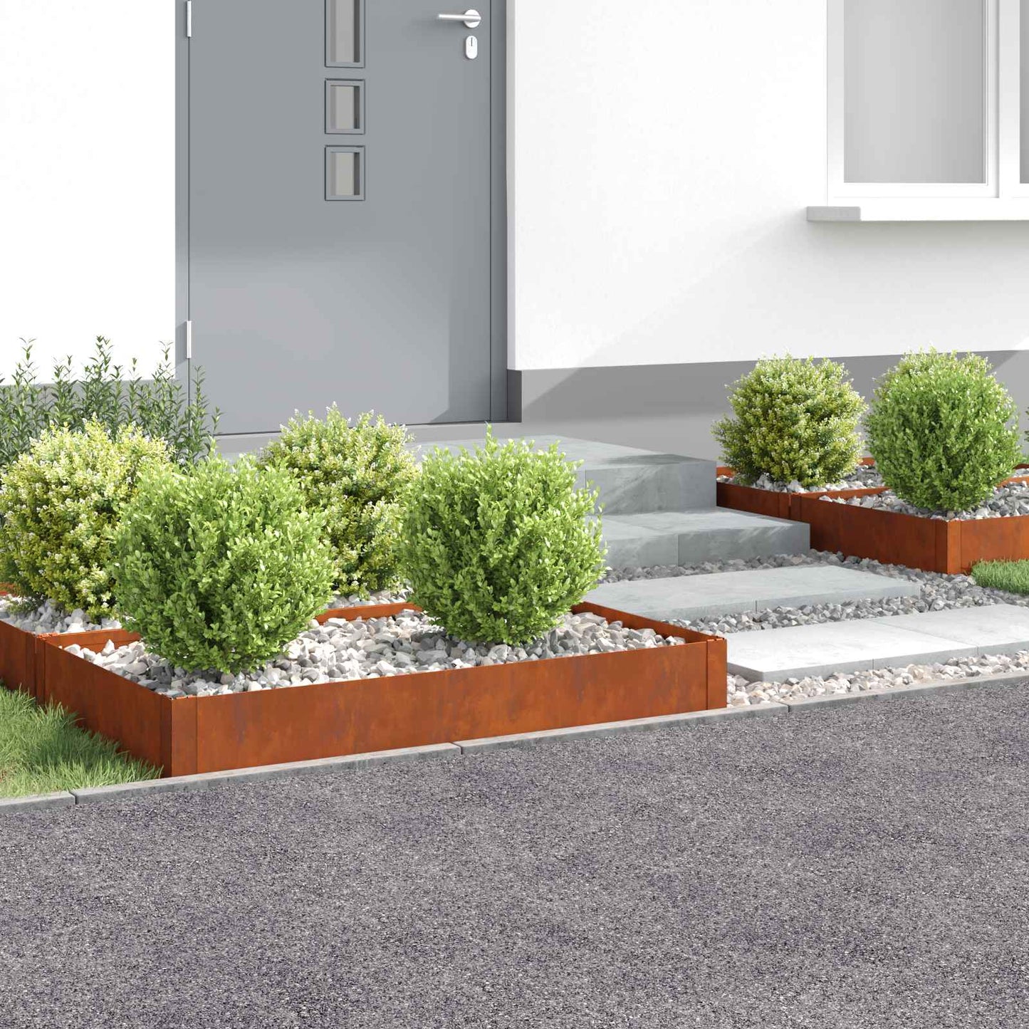 Raseneinfassung 4 Pcs Stahl Rostig