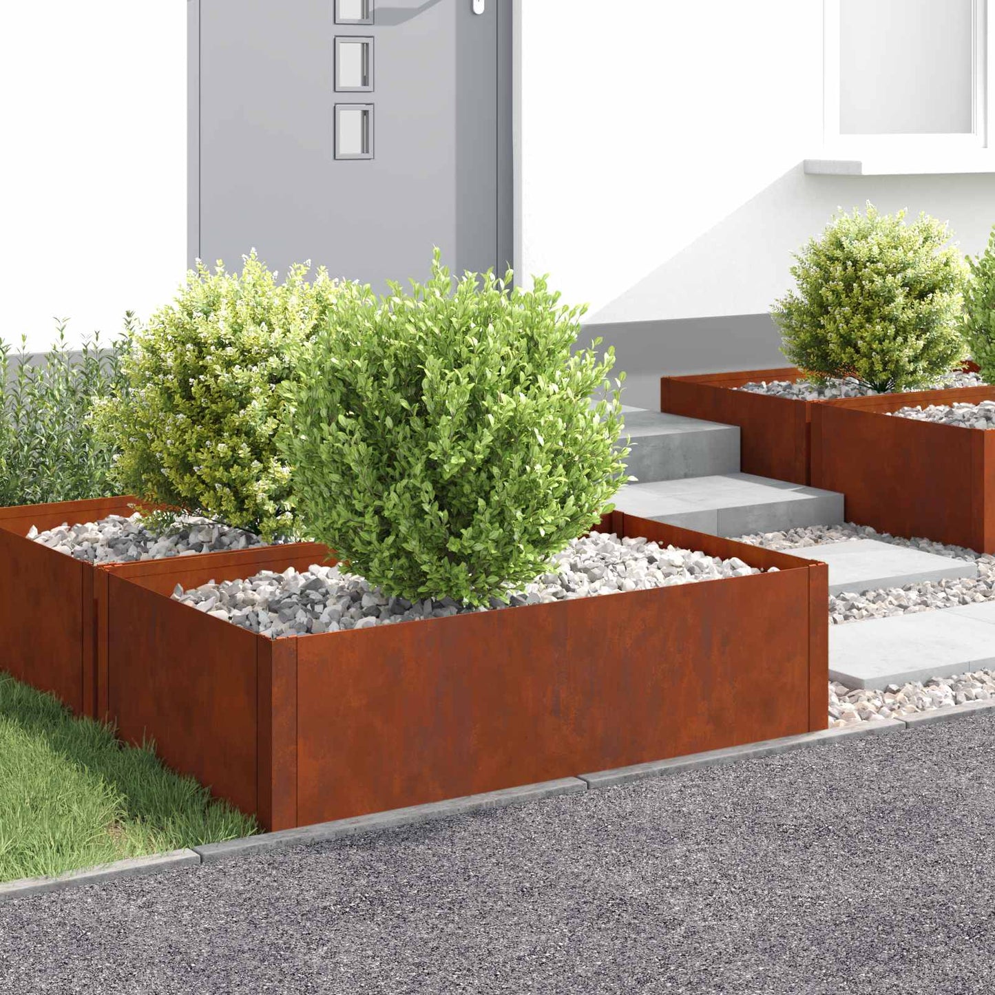 Raseneinfassung 4 Pcs Stahl Rostig