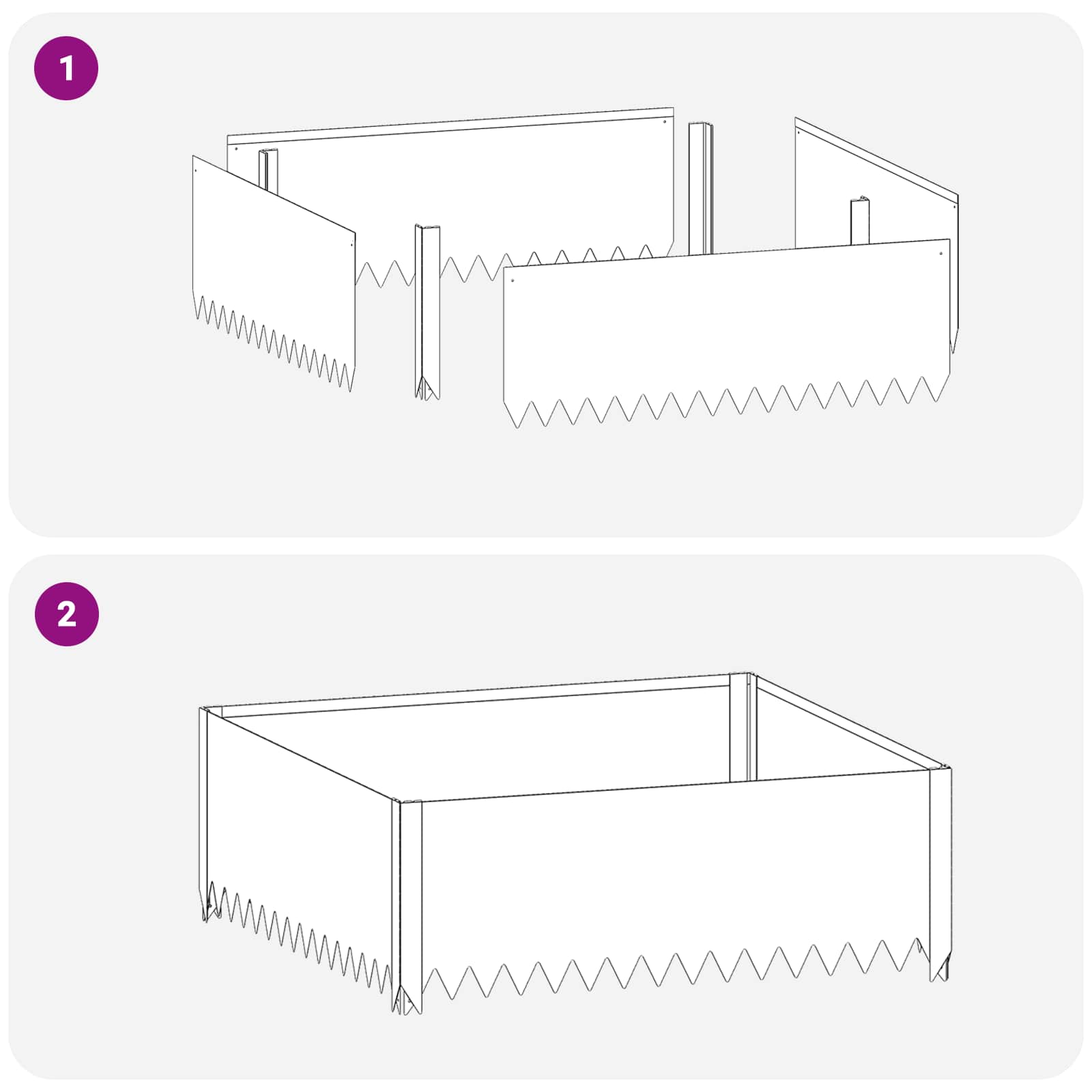 Raseneinfassung 4 Pcs Stahl Rostig