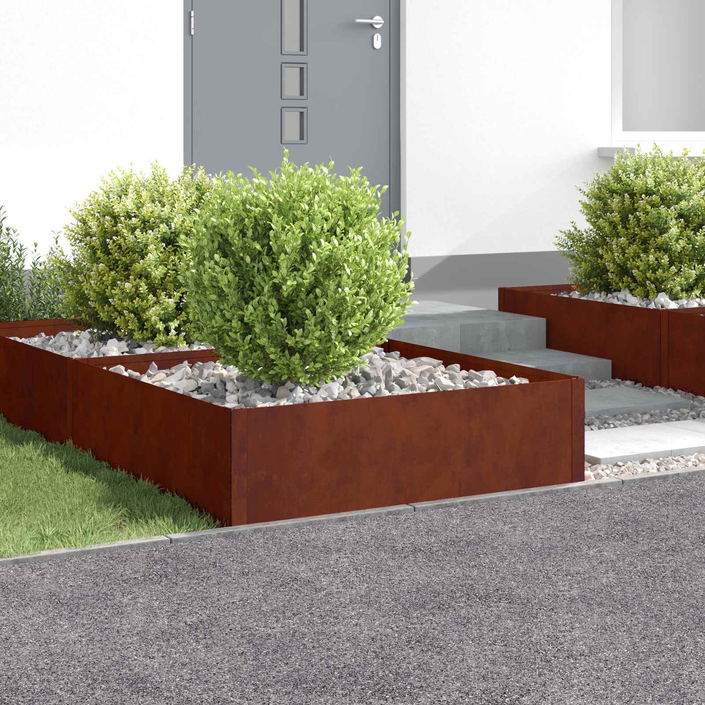 Raseneinfassung 4 Pcs Stahl Rostig