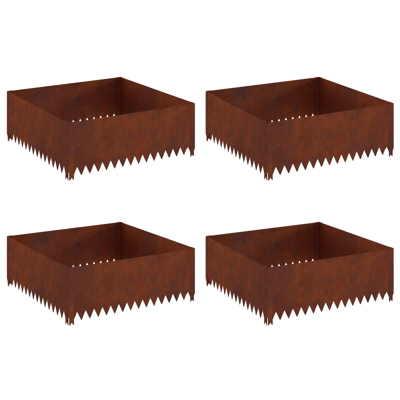 Raseneinfassung 4 Pcs Stahl Rostig